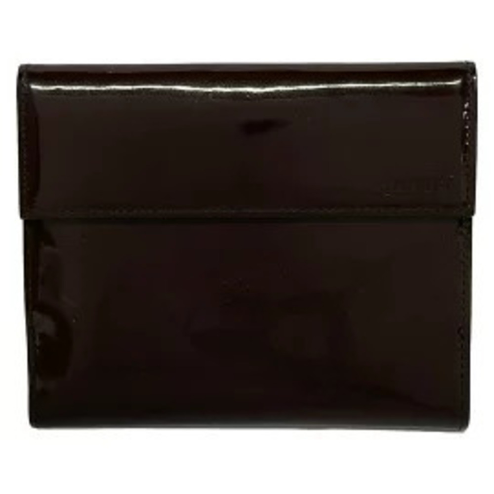 Prada Double hook wallet dark brown leather